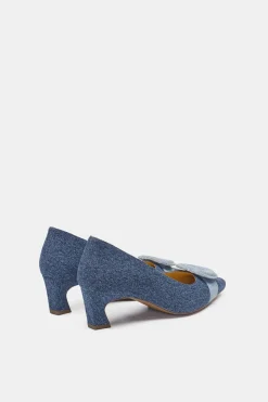 Parton Buckle Pump Denim